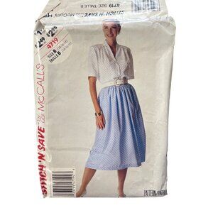 90s McCalls Pattern 4719 Sewing Pattern Size 4-16-18 Misses Blouse & Skirt CUT